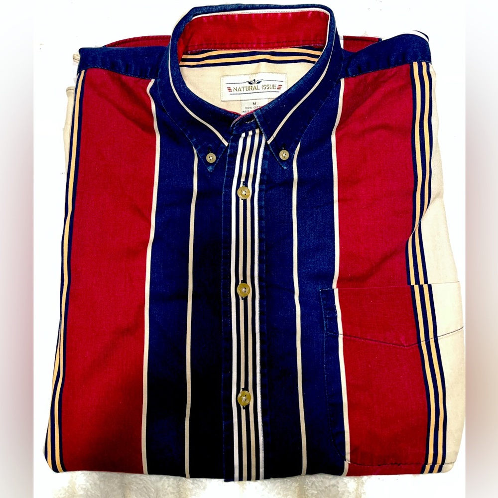 Natural Issue mulitcolor men’s button up. Medium  #Vintage #Buttonup #Cotton